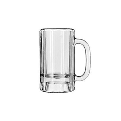 Glass Mugs & Tankards, 14 oz, Clear, Paneled Beer Mug