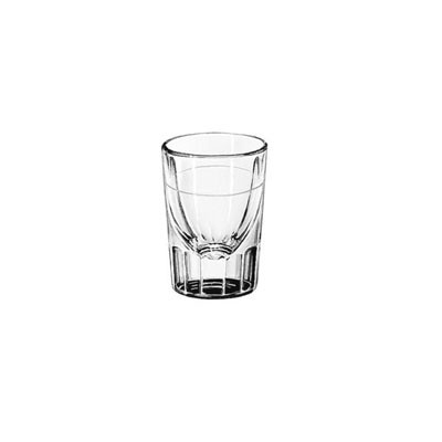 Whiskey Service Drinking Glasses, Fluted Lined Shot Glass, 1 oz., 3 Inch Height