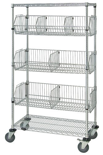 Mobile Wire Basket Unit 18" x 36" x 69"