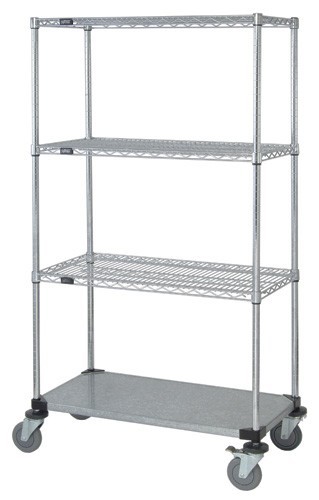 Standard Stem Caster Cart with Solid Bottom 60" x 24" x 69"