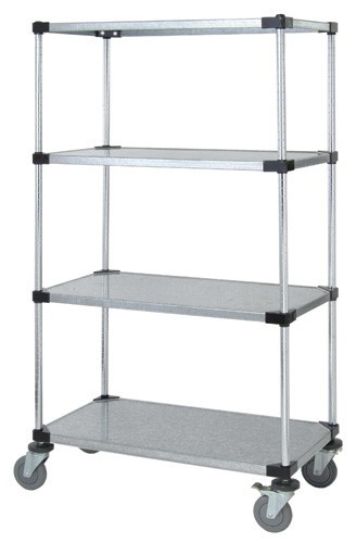 Solid Shelf Mobile Cart 36" x 24" x 80"