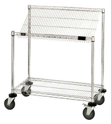 Mobile Slanted Shelf Cart 24"" x 36"" x 40""