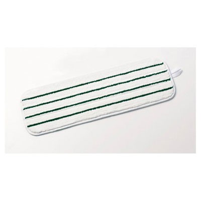 Easy Scrub Flat Mop, Microfiber, 18-inch, White with Green Stripes, Washable