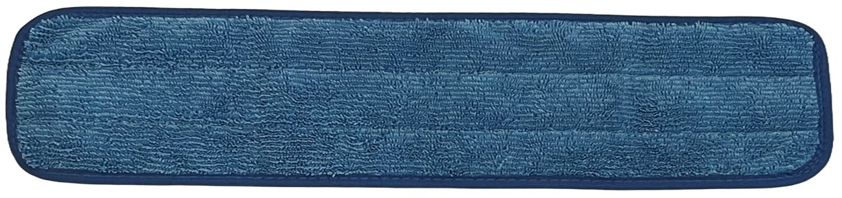 Mop Flat Microfiber 24"x5" Low Nap Velcro Blue