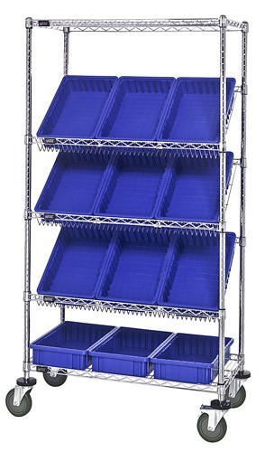 Slanted Shelving Unit 18" x 36" x 63" Blue