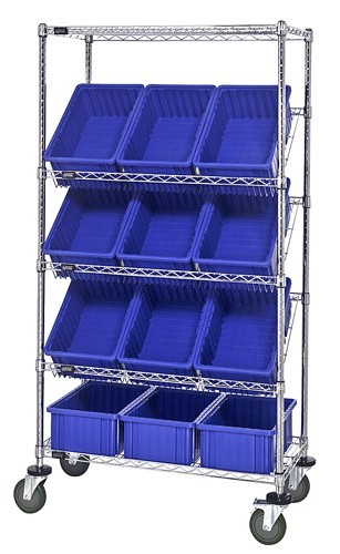 Slanted Shelving Unit 18" x 36" x 63" Blue