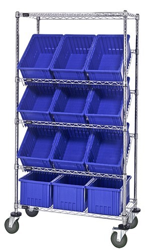 Slanted Shelving Unit 18" x 36" x 63" Blue