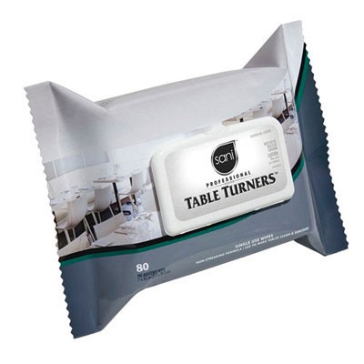 Table Turner Wet Wipes, 7x11 1/2, White