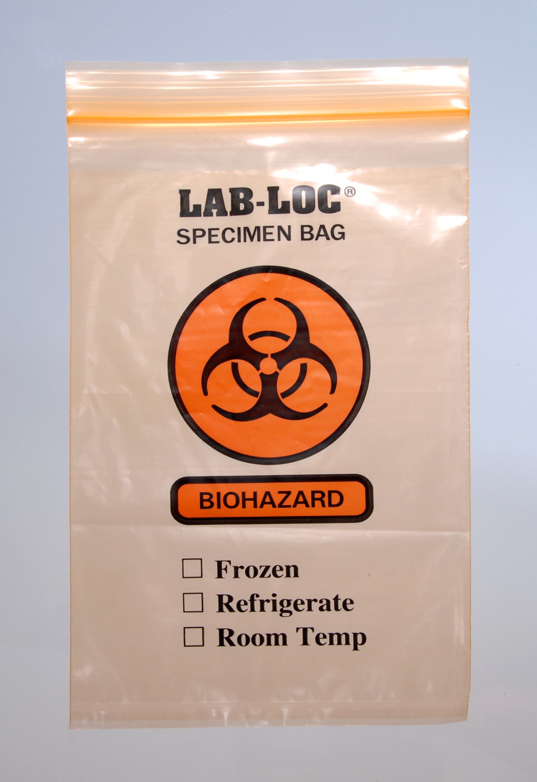 Bag Poly 6x9 2Mil Ziplock w/Print Orange Tint (Biohazard) 1000/CS