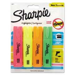 Highlighter Blade Chisel Tip Fluorescent Colors Assorted 4/PKG