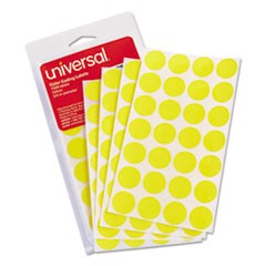 Label 0.75" Dia Round Removable Yellow 28/Sheet 36/PKG