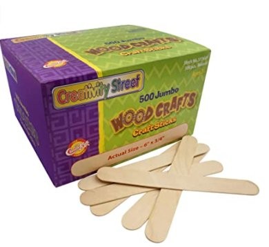 Kraft Natural Wood Craft Sticks Jumbo Size 6 x 3/4 500/BX