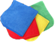 Cloth Microfiber 16"x16" Rounded Corners Single Seam Point Wiper Blue