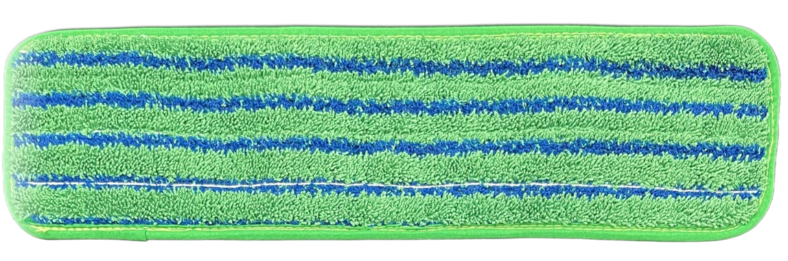Mop Flat Premium Microfiber 18.5"x5" with Scrubber Strips Velcro Green