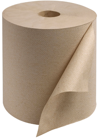 Towel Roll 8x800' Brown 2" Core 6RL/CS 55/PLT