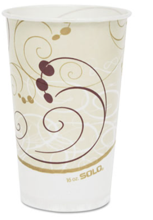 Waxed Paper Cold Cups, 16 oz., Symphony Design