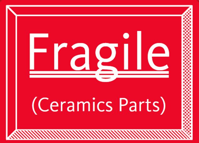 Label 2x1.5 "Fragile Ceramic Parts" 1C Color Perm Adhesive 1000/RL