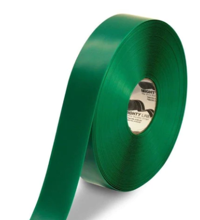 Tape Aisle Marking 2x100' Green Heavy Duty 50Mil Mighty Line Beveled