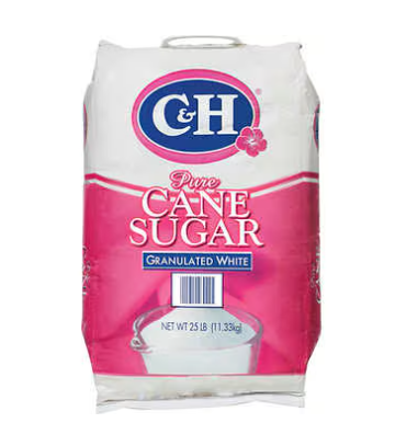 Sugar C&H Granulated Pure Cane 25lb/Bag