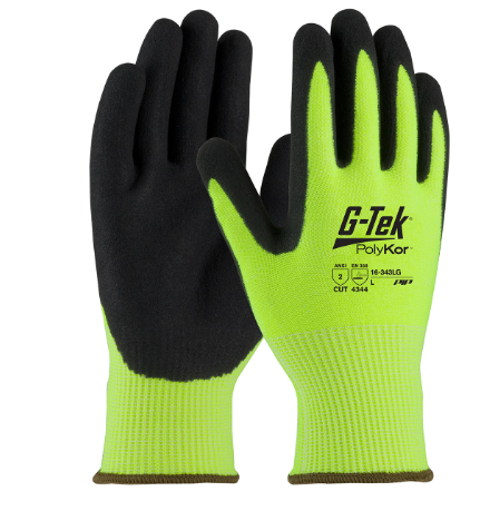 Glove G-Tek Hi-Vis Neon Seamless Knit PolyKor Blended Dipped Medium