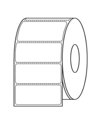 Label TT BOPP Perforated DuraScan 4x3 3"Core Plastic Matte White 1900/RL 4/CS