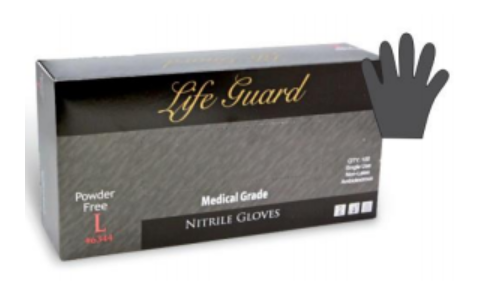 Glove Nitrile 9.5" 5Mil FDA Medical/Exam P/F Black XXLarge 100/BX 10/CS