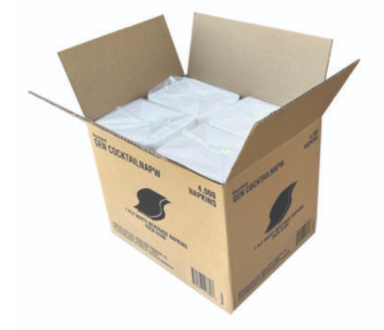 Cocktail Napkins, 1-Ply, 9w x 9d, White, 500/Pack, 8 Packs/Carton