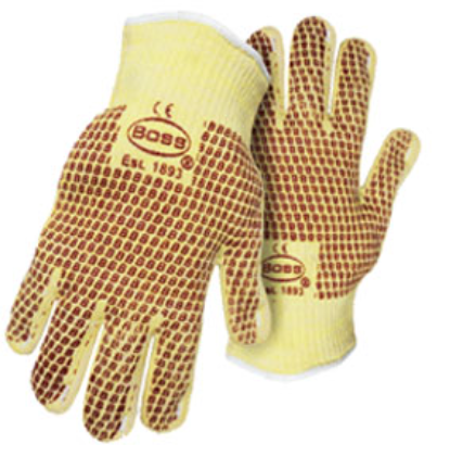 Glove Boss Aramid Hot Mill Glove W/Cotton Line Double Nitrile Medium