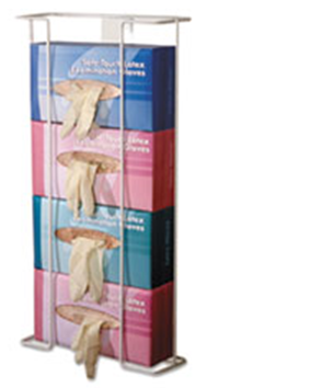 Wire Rack Glove Holder w/Wall-Mount Vertical 4-Compartment