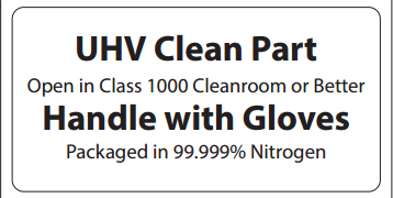 Label CR 2x1 "UHV Clean Part Class 99.999% Nitrogen" BLK/WHT Perf 1M/RL