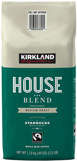 Coffee Kirkland Signature House Blend Whole Bean Medium Roast 2.5/LB/PKG