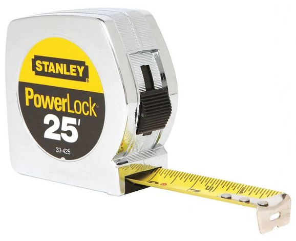 Tape Measure Metal Case 1"x25' Slide Type Lock