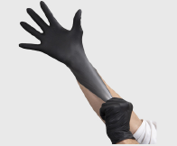 Glove Nitrile 10" 5Mil Industrial P/F Black Medium 100/BX 10/CS