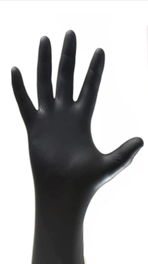 Glove Nitrile XLarge PF Black 100/BX 10/CS