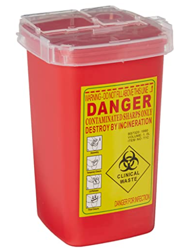 Container Razor Blade Disposal Red Flip Top 6/BOX