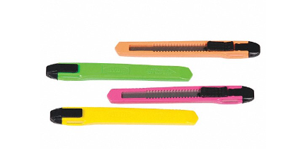 Knife 13 Point Neon Snap Blade Assorted Colors 100/PK