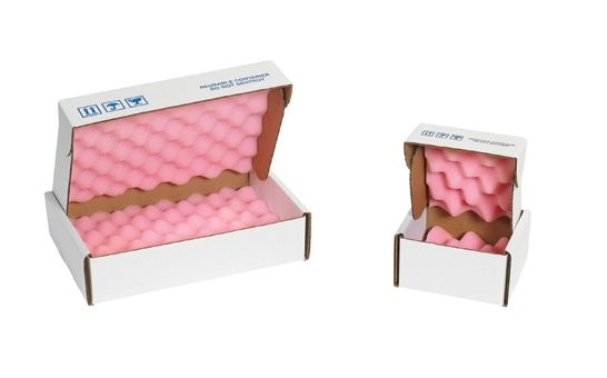 RELF 14x8x2.75 ESD Component Shipper W/Foam Pink Antistatic