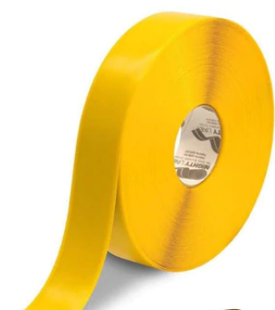 Tape Aisle Marking 2x100' Yellow Heavy Duty 50Mil Mighty Line Beveled