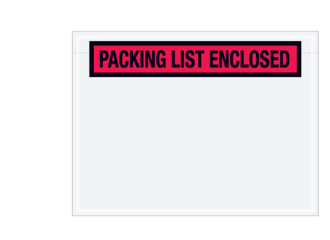 Packing List Envelopes 4.5x6 Red "Packing List Enclosed" 1000/CS