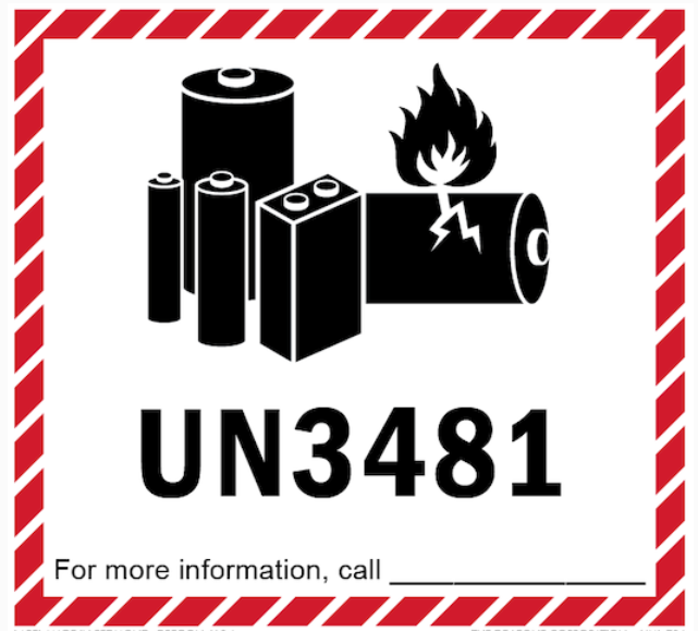 Label 4.5x5 UN3481 Lithium Battery 500/RL