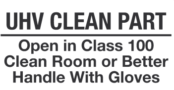 Label 2x1 ""UHV Clean Part Class 100"" BLK/WHT 1K/RL