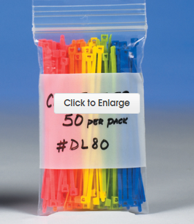 Bag Poly 3x4 4Mil Clear Ziplock W/Writing Block W/Hang Hole 1000/CS
