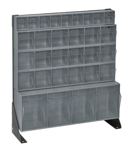 Tip-Out Bin Standt 8" x 23-5/8" x 28" Gray