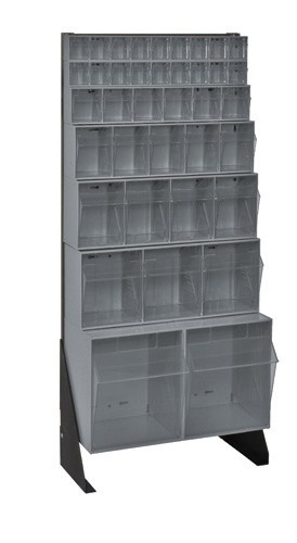 Tip-Out Bin Stand 8" x 23-5/8" x 52" Gray