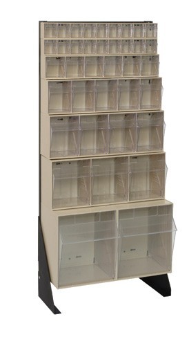 Tip-Out Bin Stand 8" x 23-5/8" x 52" Ivory