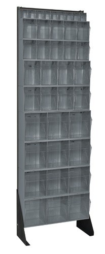 Tip-Out Bin Stand 8" x 23-5/8" x 75" Gray