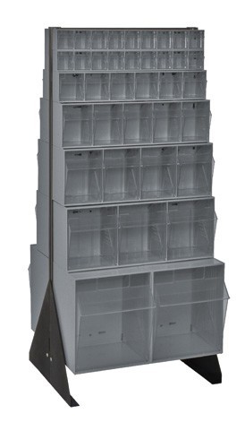 Tip-Out Bin Stand 16" x 23-5/8" x 52" Gray