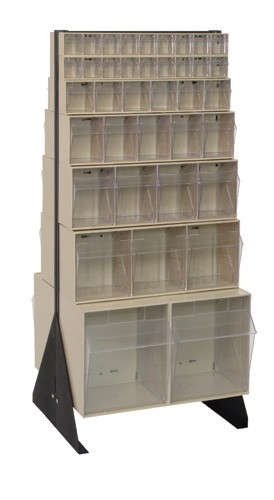 Tip-Out Bin Stand 16" x 23-5/8" x 52" Ivory