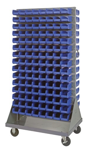 Mobile Louvered Rack 36" x 25" x 72" Blue