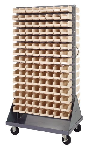 Mobile Louvered Rack 36" x 25" x 72" Ivory
